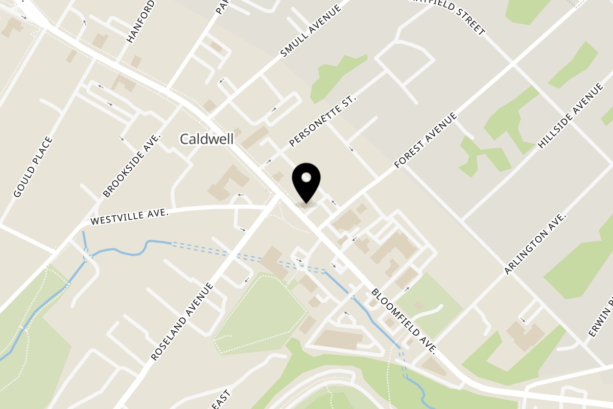 Map showing the location of Baan Thip Thai Kitchen on 275 Bloomfield Ave in Caldwell
